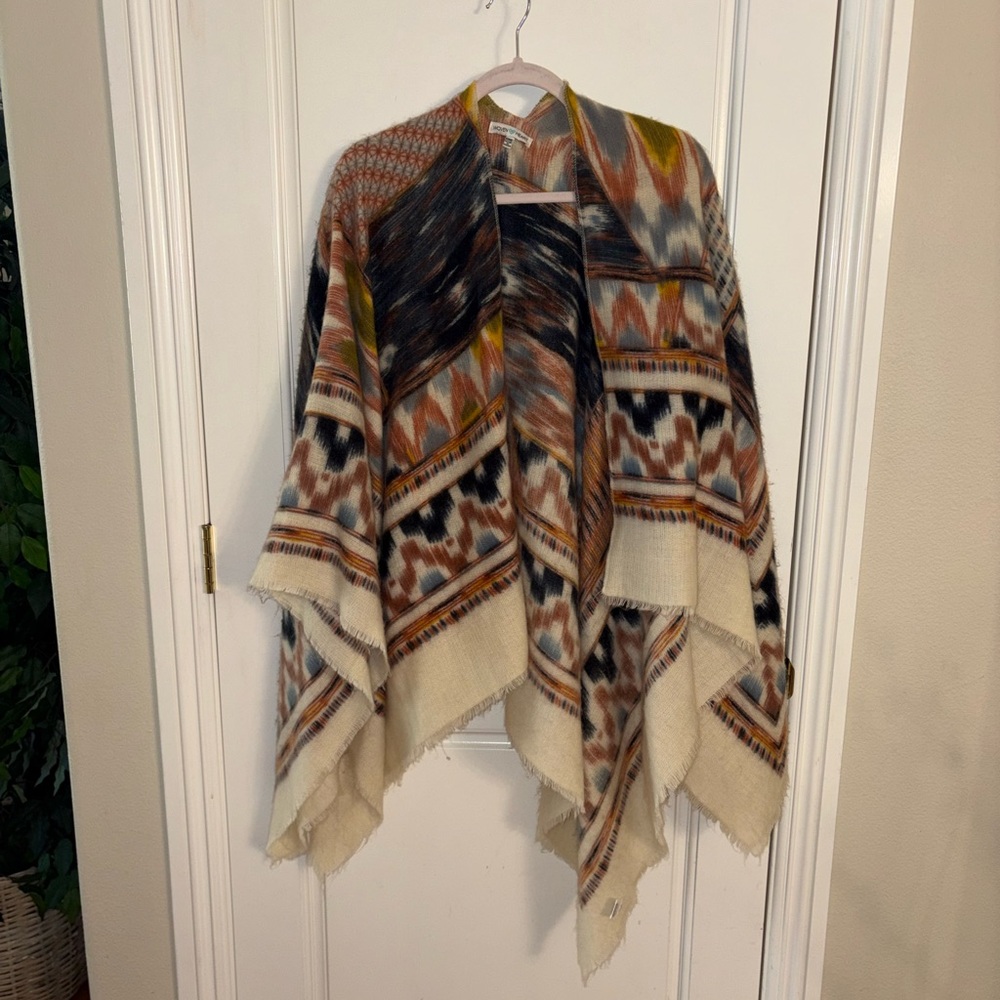 Woven Heart Multicolor Bohemian Patterned Poncho